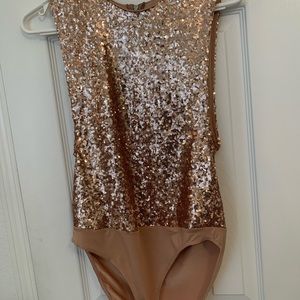 Tan sequence body suit